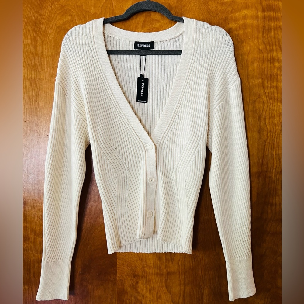 EXPRESS Off-White Cardigan (size S)
